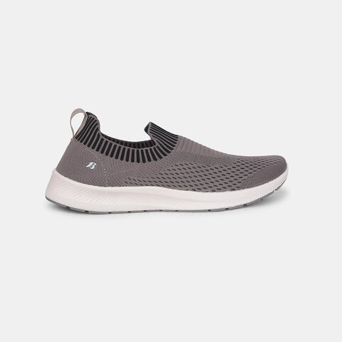 Bata dark brown textile casual slip-on shoes for men